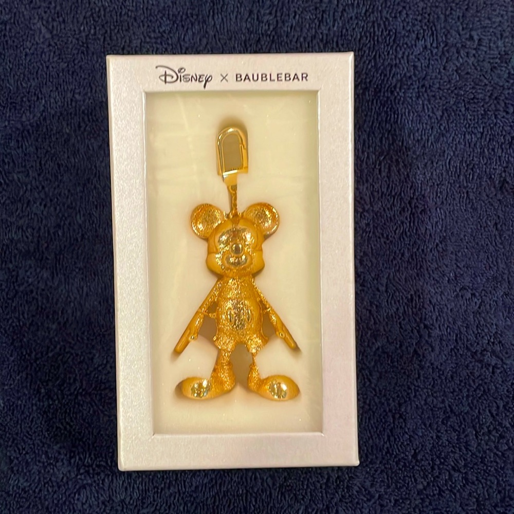 Disney BaubleBar Gold Tone Mickey Mouse Bag Charm